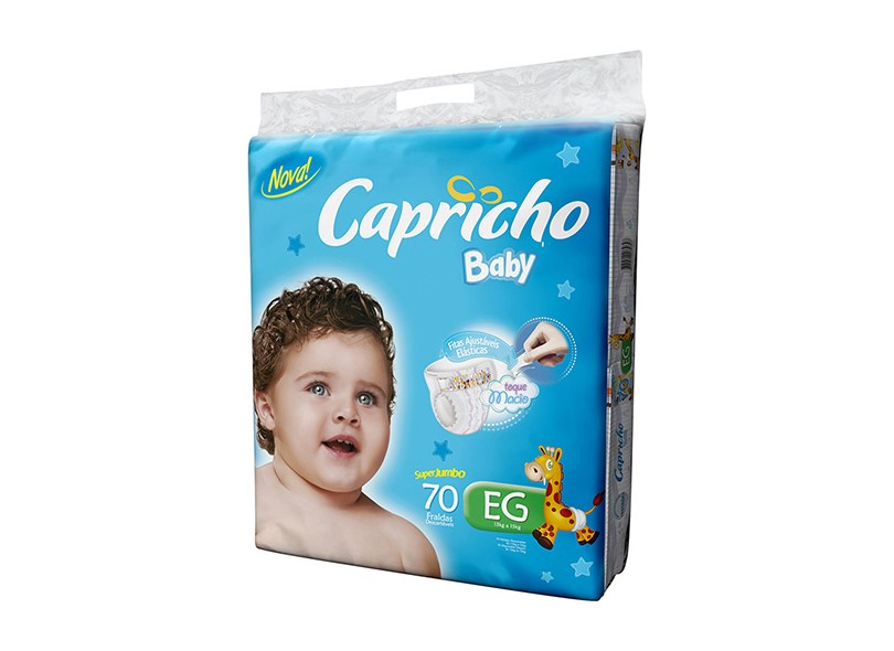 Fralda Capricho Baby XG Super Jumbo 70 Und 13 - 15kg