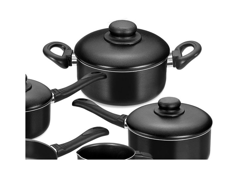 Conjunto de Panelas Alumínio 6 peça(s) Fortaleza Panelik Black Super II