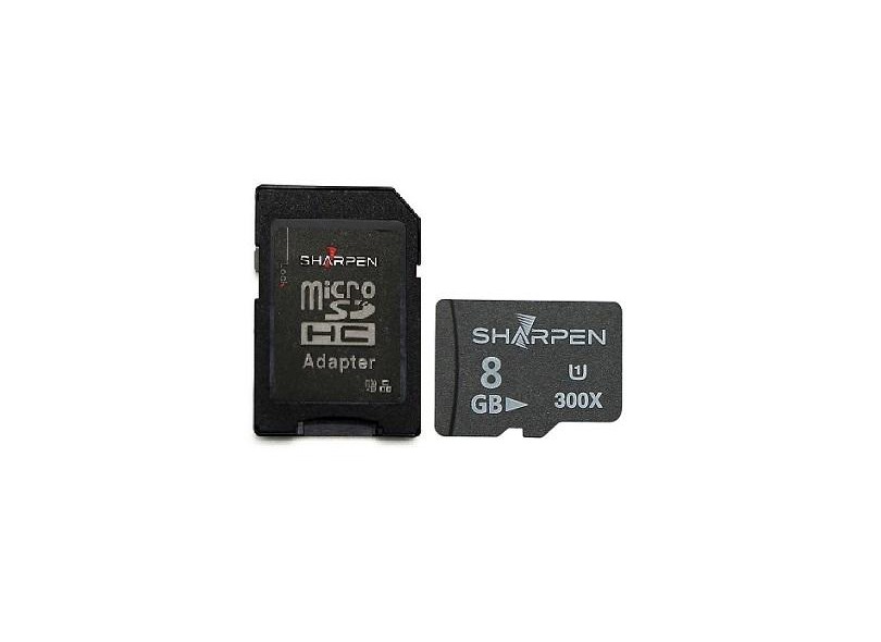 Cartão de Memória Micro SDHC com Adaptador Sharpen 8 GB