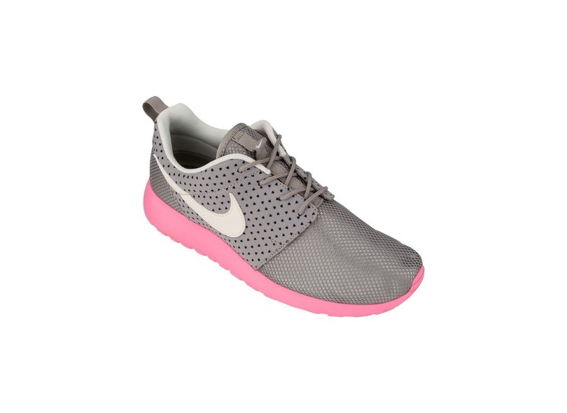 Nike roshe run grey and pink on sale