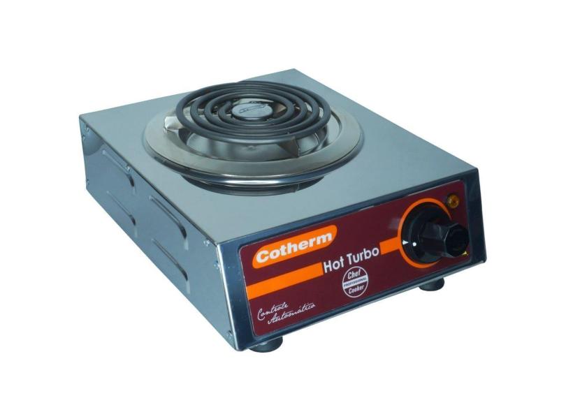 Fogão Elétrico Portátil de Mesa 1 Boca 1250W Hot Turbo Inox 220V Resistência Blindada Cotherm 2446