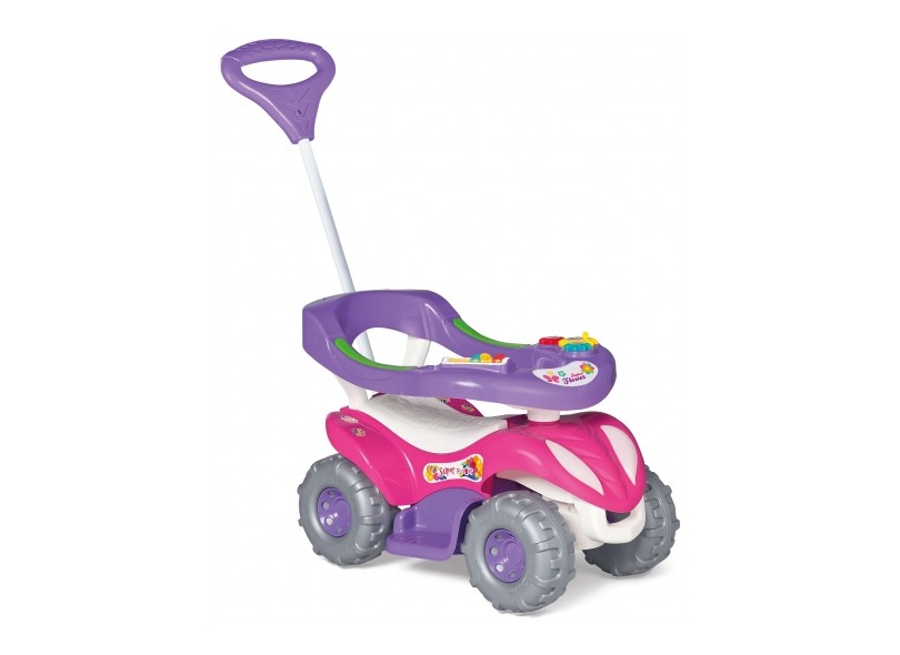 Triciclo Infantil Empurrador Unicórnio Fantasy Calesita Rosa