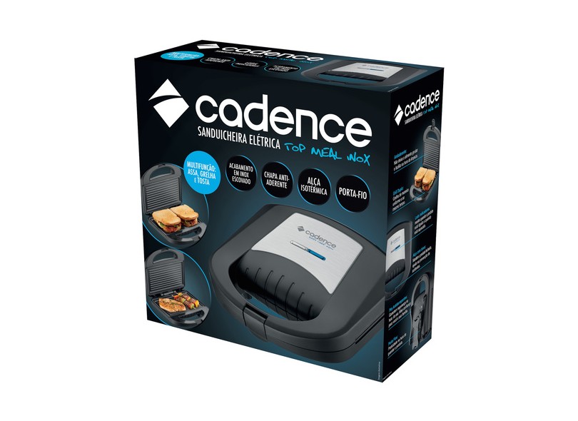 Sanduicheira Cadence Top Meal Inox Antiaderente