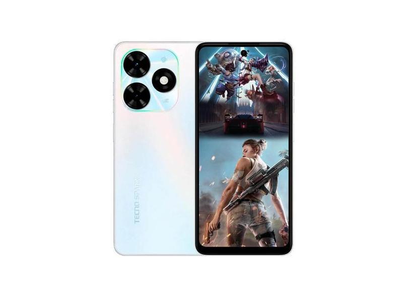 Smartphone Gamer Tecno Spark Go 2024 Branco 128GB/4GB RAM  Camera 13Mp