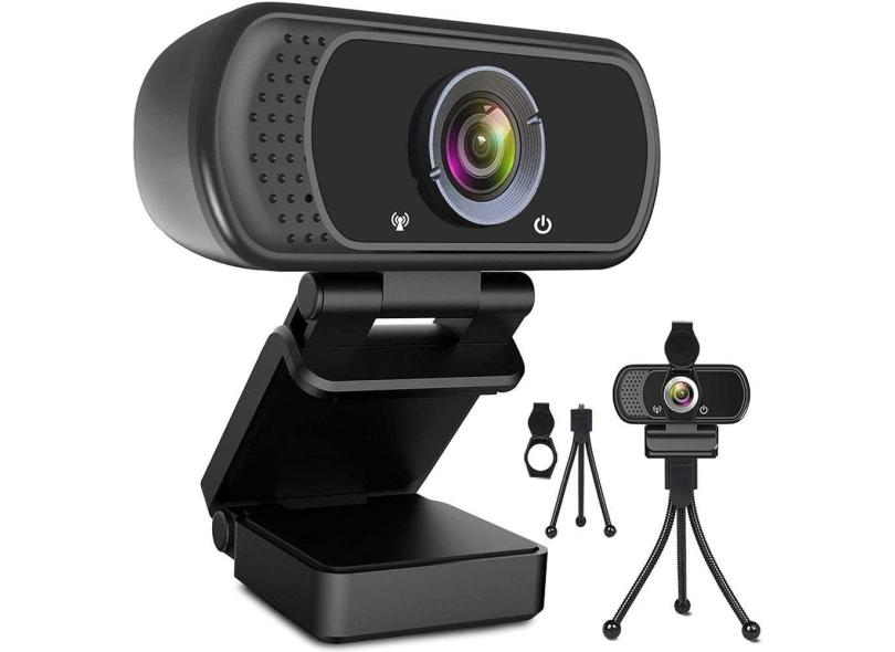 Webcam HD 1080p Web Camera, USB PC Computer Webcam com microfone, laptop desktop Full HD Camera Video Webcam 110 Degree Widescreen, Pro Streaming Webc