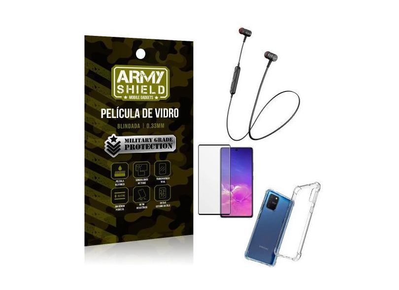 Fone Bluetooth Hs-615 Samsung S10 Lite + Capinha Anti Impacto + Pelícu