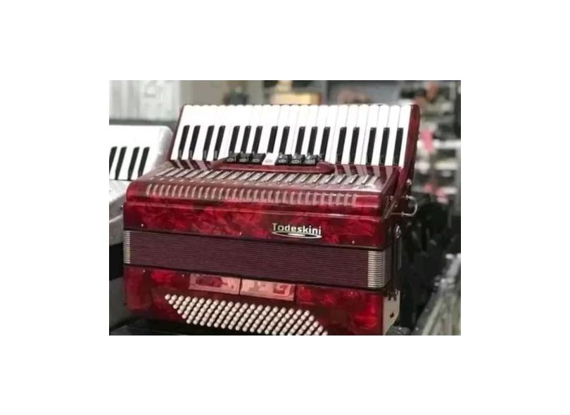 Acordeon Todeskini 120 Baixo Vermelho