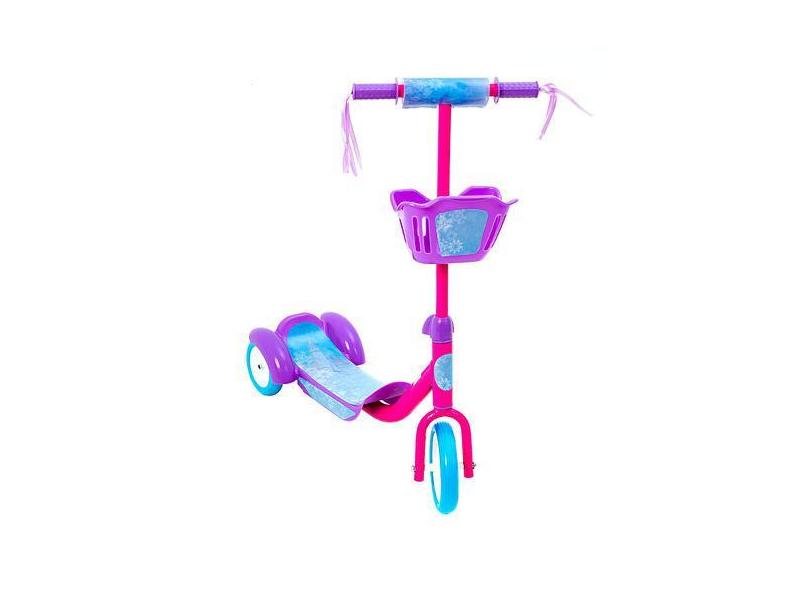 Patinete Infantil Com Cesto De 3 Rodas Rosa E Roxo - B0002 - - Bbr Toy