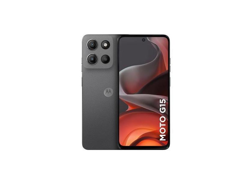 Smartphone Motorola Moto G15 256GB Grafite 4G 12GB 6,7" Câm. Dupla Sel