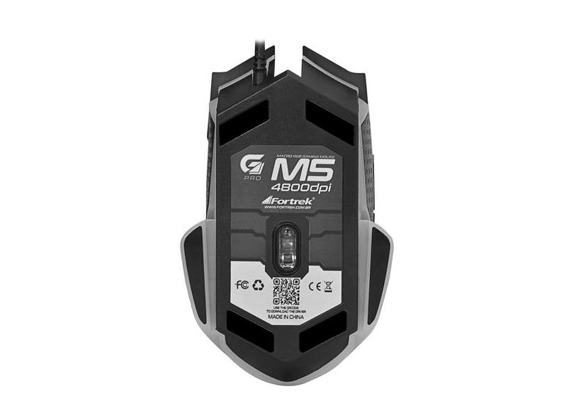 Mouse Óptico Gamer USB Pro M5 Rgb - Fortrek