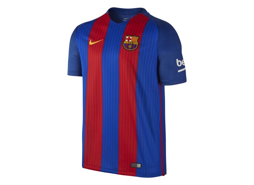 Camisa Torcedor infantil Barcelona I 2016/17 sem Número Nike