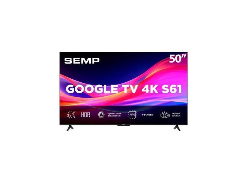Smart TV 50" LED 4K Ultra HD Semp TCL S61, Google TV, HDR, HDMI 2.1