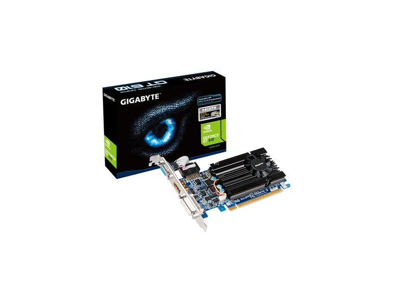 Placa de Video NVIDIA GeForce GT 610 2 GB DDR3 64 Bits Gigabyte GV-N610D3-2GI