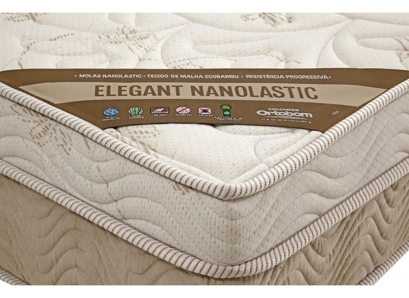 Colchão Casal Mola Nanolastic Espuma Ortobom D28 Elegant 138 x 27 x 188 cm
