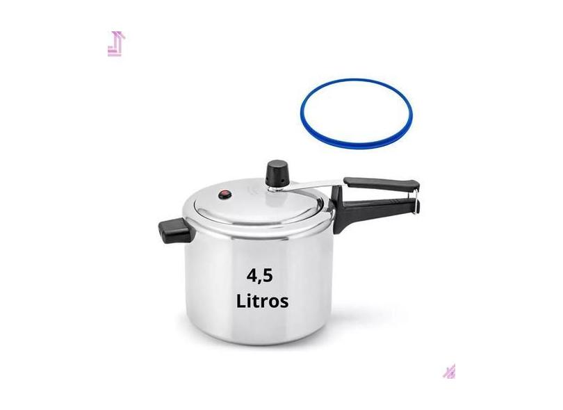 Panela De Pressão Lares Alumínio 4,5 Litros + Borracha Extra - Lares A