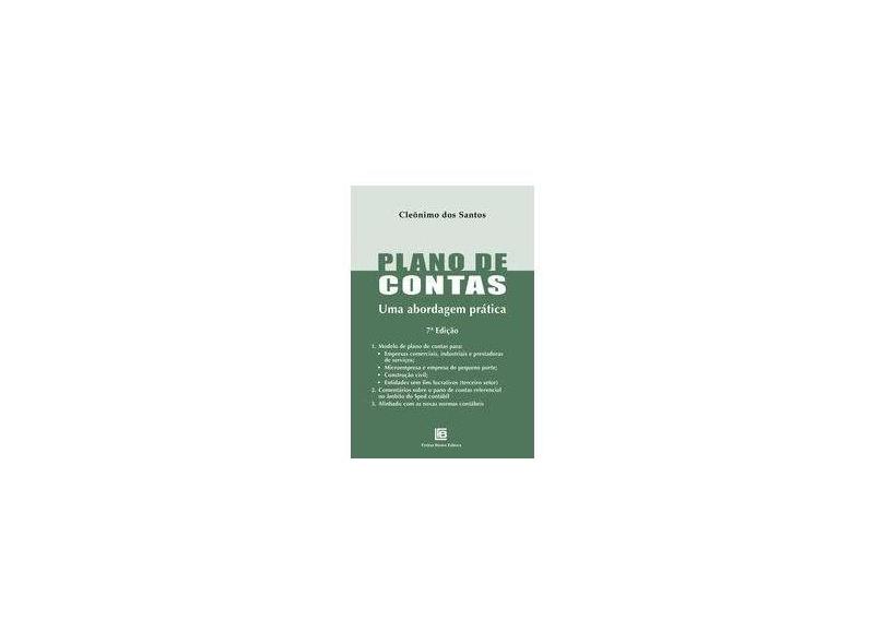 Plano De Contas - Uma Abordagem Prática - Cleônimo Dos Santos - 9788579873102