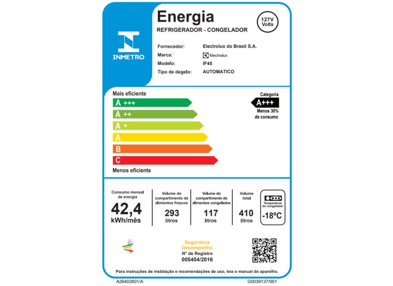 Geladeira Electrolux IF45 Frost Free Duplex 410 Litros