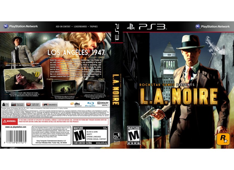 Jogo L.A. Noire PlayStation 3 Rockstar