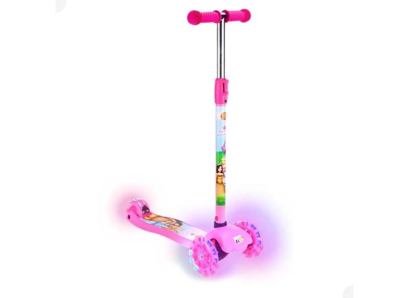 Patinete Para Crianças Até 40kg Ajustavel Princesas Dm Toys