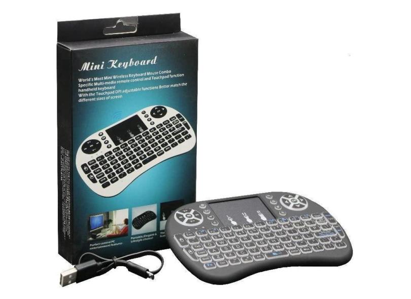 Mini Teclado Wireless Keyboard Mouse - Preto