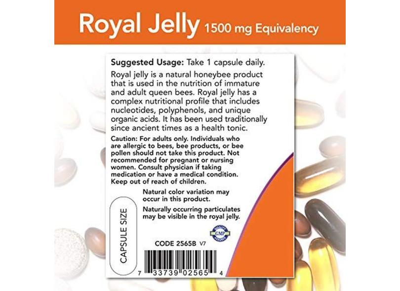 Royal Jelly 1500mg com 10Hda Now Foods 60 Capsulas com o Melhor