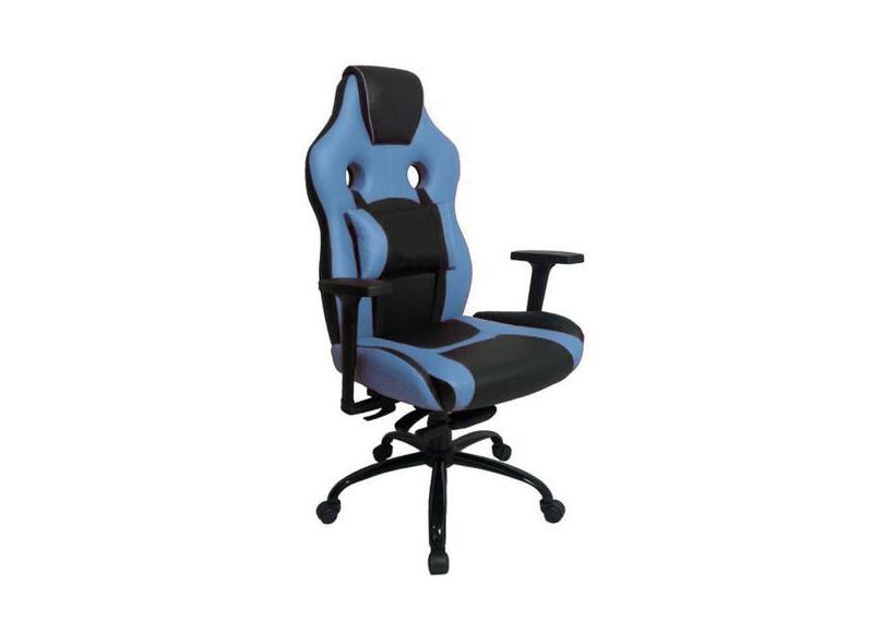 Cadeira Gamer Com Almofada Linha Gamer Racing Azul - Design Office Móv