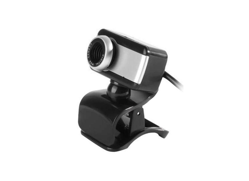 Webcam BrazilPC V4 1.0 M USB Com Microfone Preto Prata