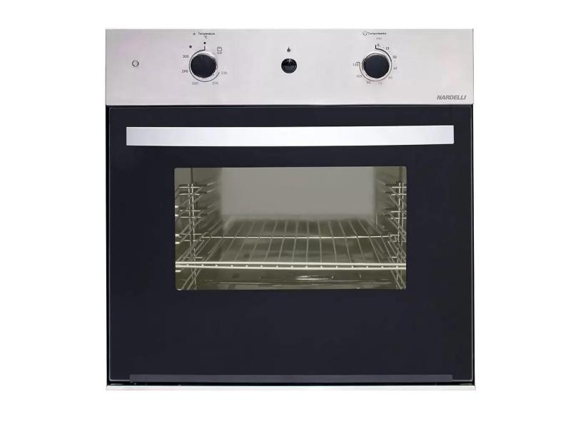 Forno de Embutir a Gás Nardelli 57 Litros Preto/Inox G57 - 220 Volts