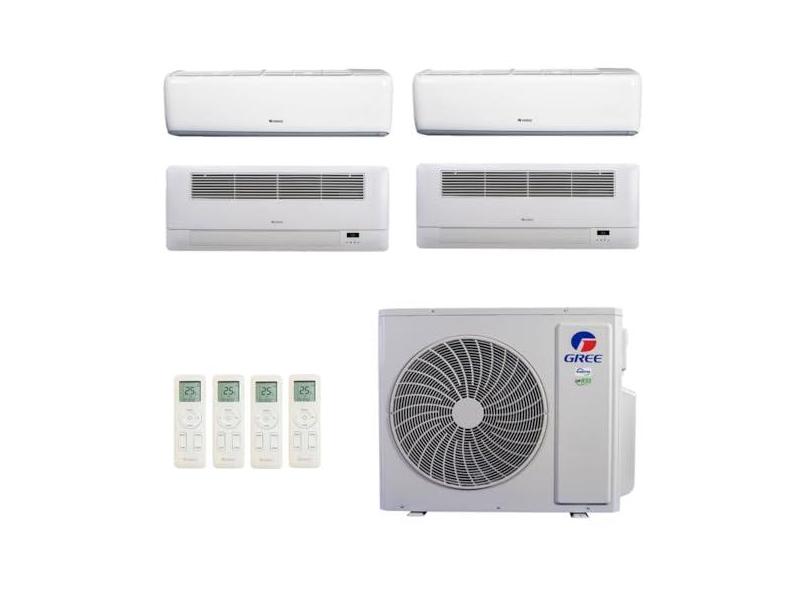 Ar-Condicionado Multi Split Inverter R-32 Gree 48.000 (2x Evap HW 12.000 + 2x Evap Cassete 1 Via 22.000) Quente/Frio 220V