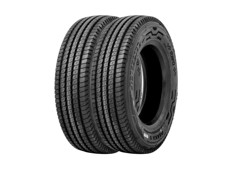 Jogo 2 Pneus Itaro Aro 17.5 Osaka S 215/75R17.5 126/124L 16 Lonas - Direcional / Liso