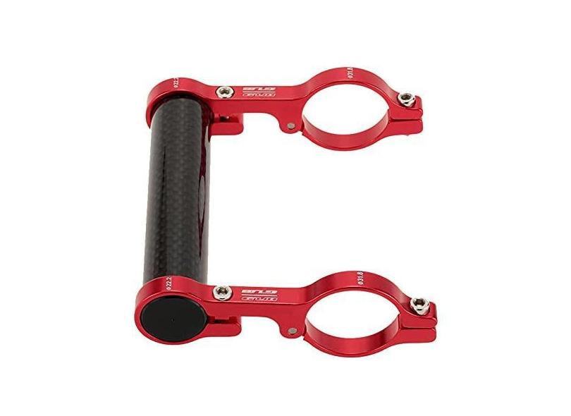 Tempaky Suporte extensor de fibra de carbono para guiador duplo de 31,8 mm para bicicleta leve velocímetro