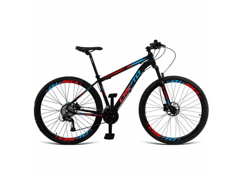 Bicicleta Aro 29 Cripto 24 Marchas Shimano Freios Hidraulico - 19 Preto-Azul E Vermelho