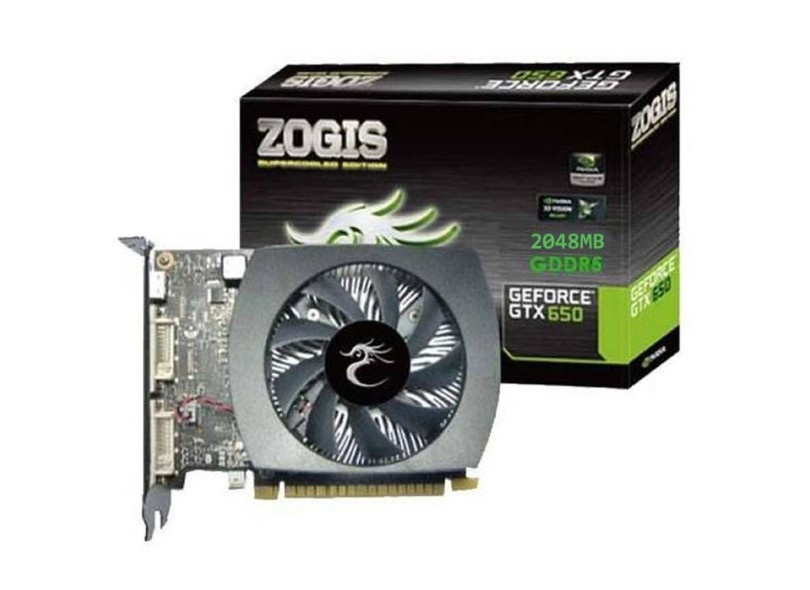 Placa de Video NVIDIA GeForce GTX 650 2 GB DDR5 128 Bits Zogis ZOGTX650-2GD5H