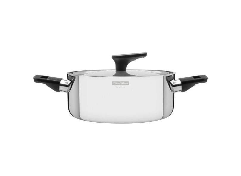 Caçarola Tramontina Para Indução 24Cm Inox Grano Baquelite