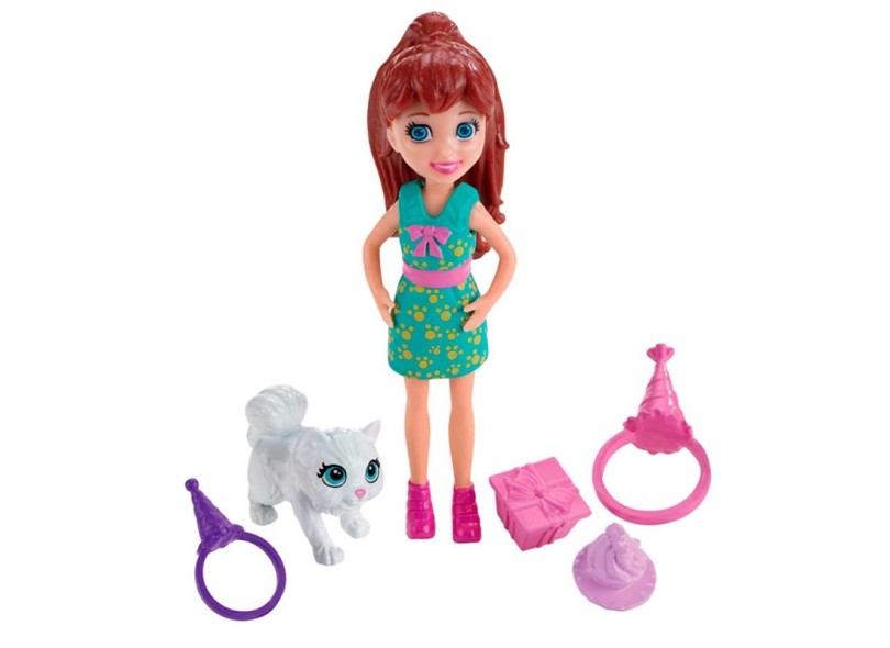 Boneca Polly Lila Aniversário Pet Mattel