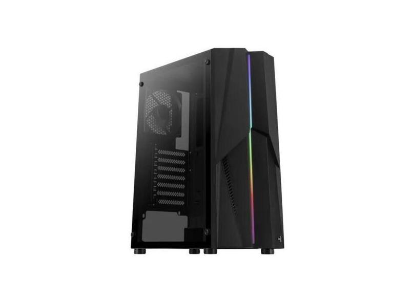 Gabinete Gamer Aerocool Mecha RGB 1Fan S/Fonte ATX Lateral Vidro - Pre ...