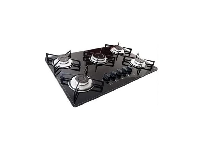 Fogão Cooktop 5 Bocas P/ Gás De Botijão Bivolt