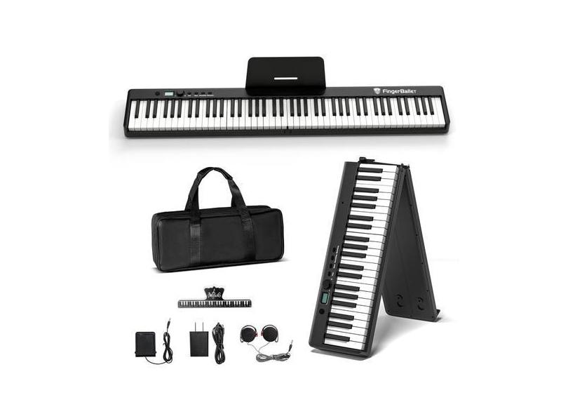 Teclado de piano portátil FingerBallet 88 Key com MIDI Bluetooth