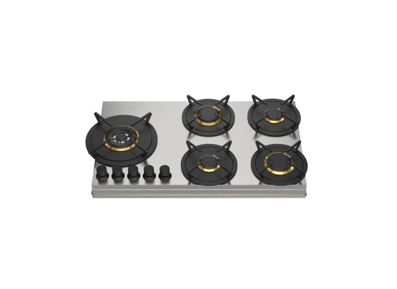 Cooktop elettromec A gas em aço inox de revestimento 5 bocas 90CM 220V CKG-5Q-90-SR-2TLA
