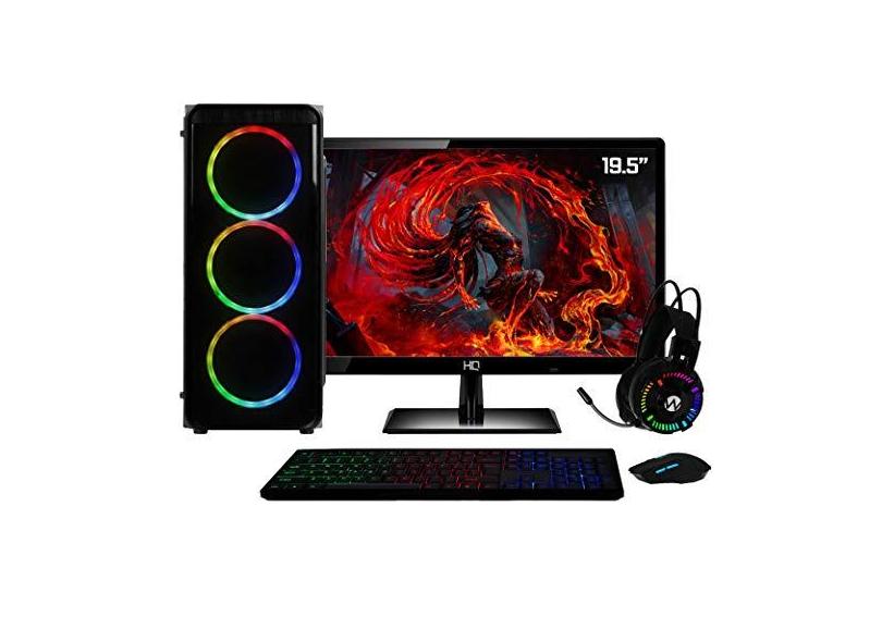 PC Gamer Barato Completo Monitor + Kit Gamer + CPU AMD Ryzen 5 2400g / 8GB  DDR4 / Placa de Vídeo Vega 3 - Nivel 10