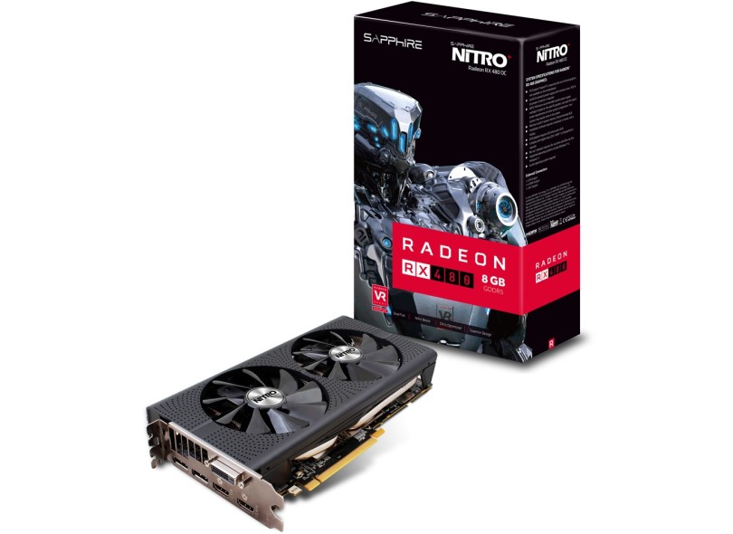 Placa de Video ATI Radeon RX 480 8 GB GDDR5 256 Bits Sapphire 11260-07-20G