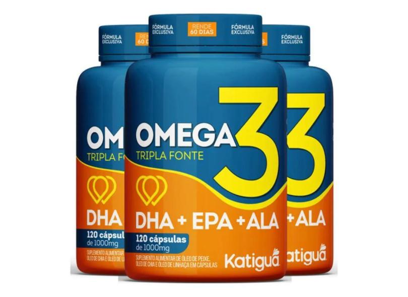 Ômega 3 Tripla Fonte 3 X 120 Cápsulas Katiguá com o Melhor Preço é no Zoom