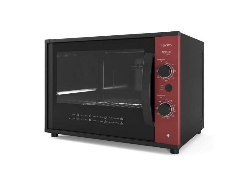 Forno Terim Elétrico Bancada Top 60 Collor Vermelho 60 Litros