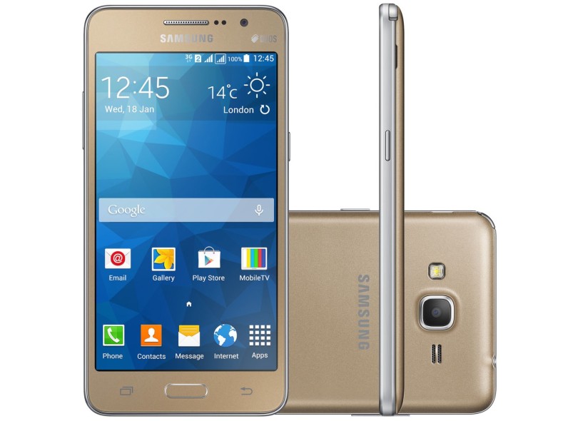 Smartphone Samsung Galaxy Gran Prime Duos G531 TV 8,0 MP 2 Chips 8GB Android 5.0 (Lollipop) 3G Wi-Fi