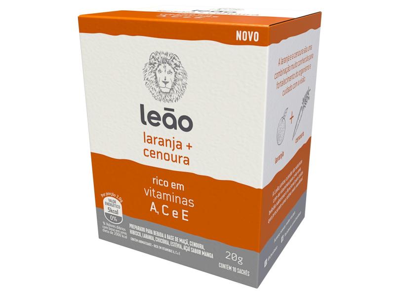 Chá Vitamínico Laranja e Cenoura - 10 Unidades Leão 