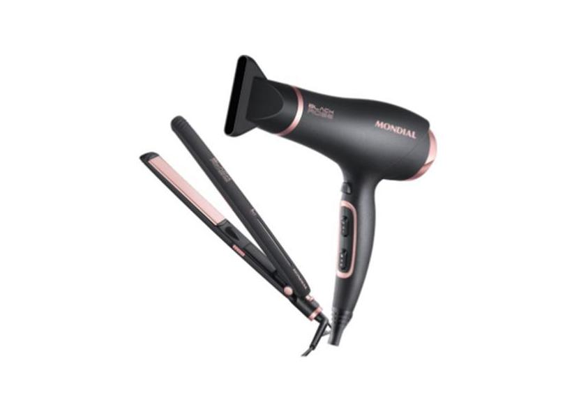 Prancha de cabelo kit secador e chapinha Mondial Black - A.R Variedade