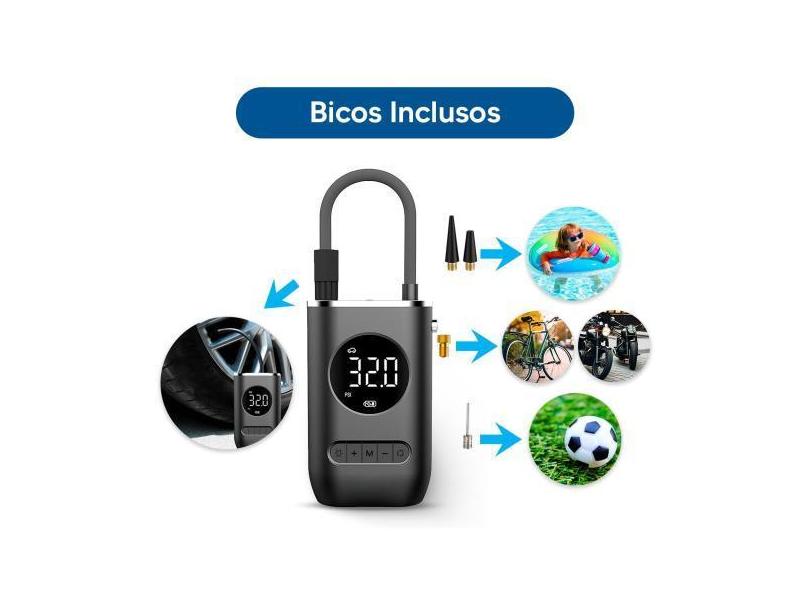 Mini Calibrador Compressor de Ar Sem Fio Recarregável e Portátil para 