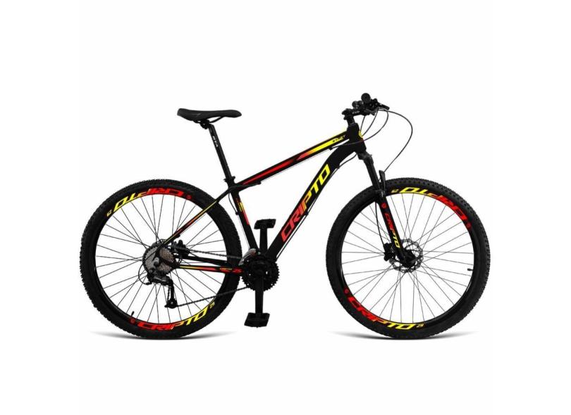 Bicicleta Aro 29 Cripto 24 Marchas Shimano E Freios A Disco - 21 Preto-amarelo E Vermelho