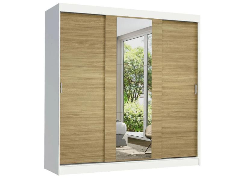 Guarda-Roupa Casal 3 Portas 4 Gavetas com Espelho Reno Madesa