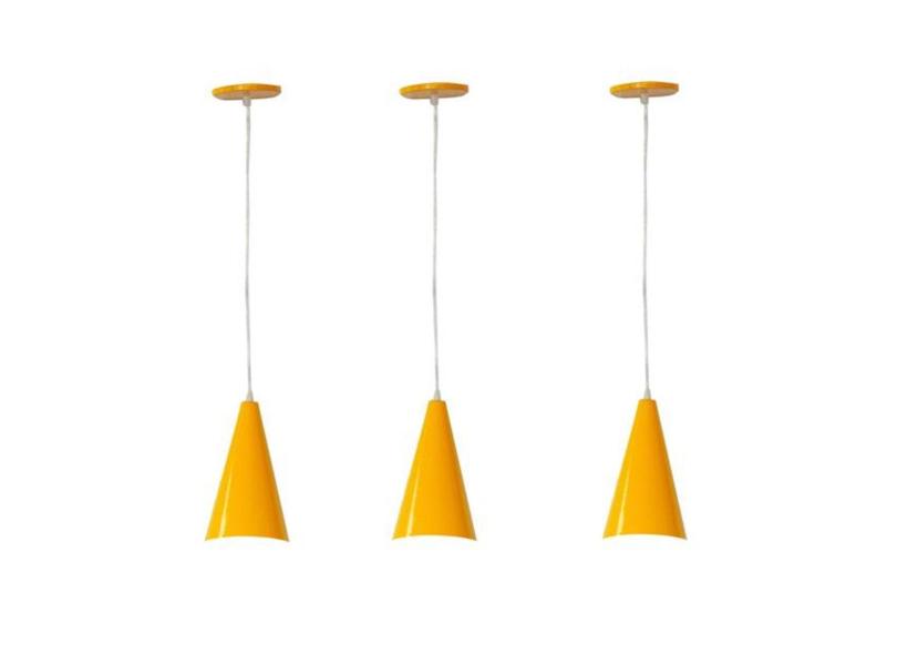 Kit 3 Luminária Pendente Cone De Alumínio com o Melhor Preço é no Zoom